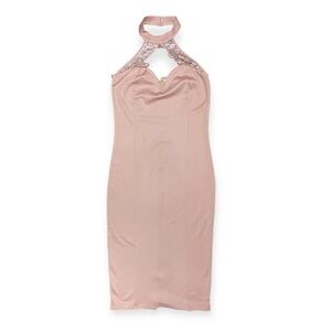 NWT Cocktail Knee Length Halter Dress Pink Women’s size S
